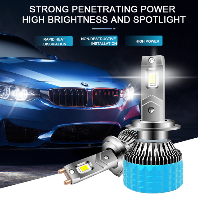 Seri V80 | Penjualan Langsung dari Pabrik Bohlam Lampu Depan LED Otomotif Putih 180W 18000LM 6000K Performa Tinggi Super Terang