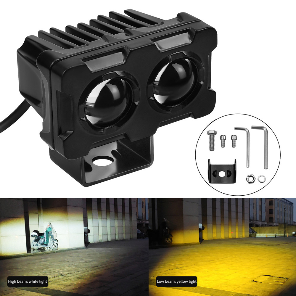2 warna sepeda motor LED Lampu mengemudi tambahan