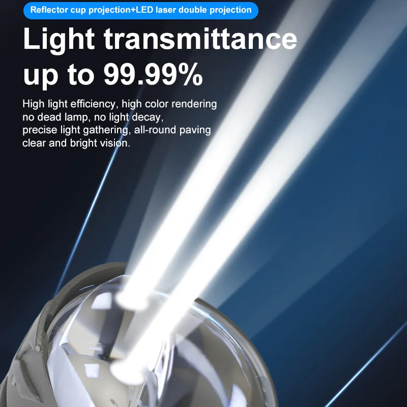  Seri T91 | 12V Tinggi Balok Rendah Dual-Head Laser Design LED Headlight Headlight dengan Lensa Proyektor HD