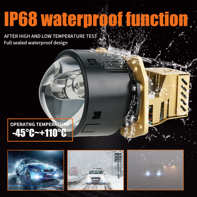  T13 Series | 3.0-inci 124W/164W Laser Dual Direct BI Projector Lens Lensa LED LED Headlight