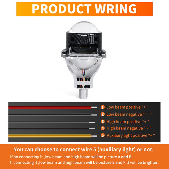 Balok Low Balok Motor Mobil Universal Balok Tinggi 156W 3 Inch 3 Inch Dual Cup Projector Lensa Lensa Lensa Bola lampu