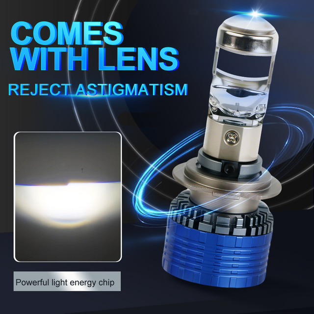 84W 6000K Upgrade Otomatis Lampu Depan Proyektor Kecil Lensa LED LED Headlight Bohl untuk Universal