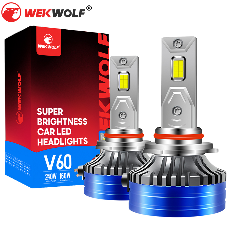 Grosir High Lumen 24000lm 6000k Cool White LED Headlamp Bohlam untuk Mobil V60 9005/HB3