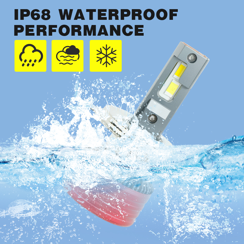 Penjualan Langsung Pabrik 140W Tabung Tembaga Ganda 6000K Bohlam Lampu Depan Mobil LED Putih Murni.