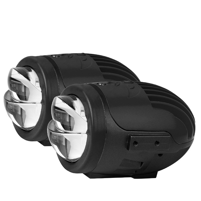 Mengubah warna 2-inci dual balok bi proyektor lensa lampu LED dengan remote control