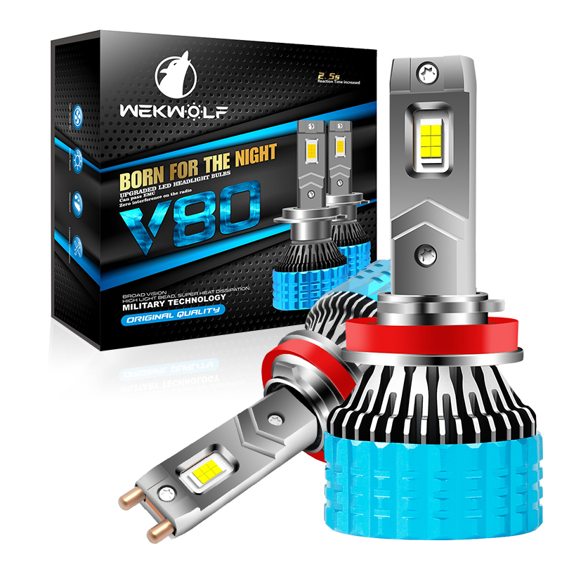 OEM ODM Bohlam Lampu Depan LED 12V-24V Tahan Air Tabung Tembaga Ganda 180W Daya Tinggi OEM ODM untuk Mobil