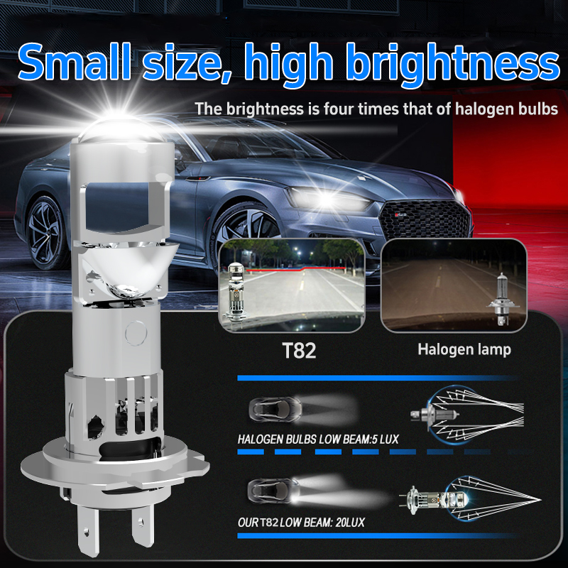 T82 Series | 48W 6000lm Mini Projector Mobil LED Lampu Lampu Lampu