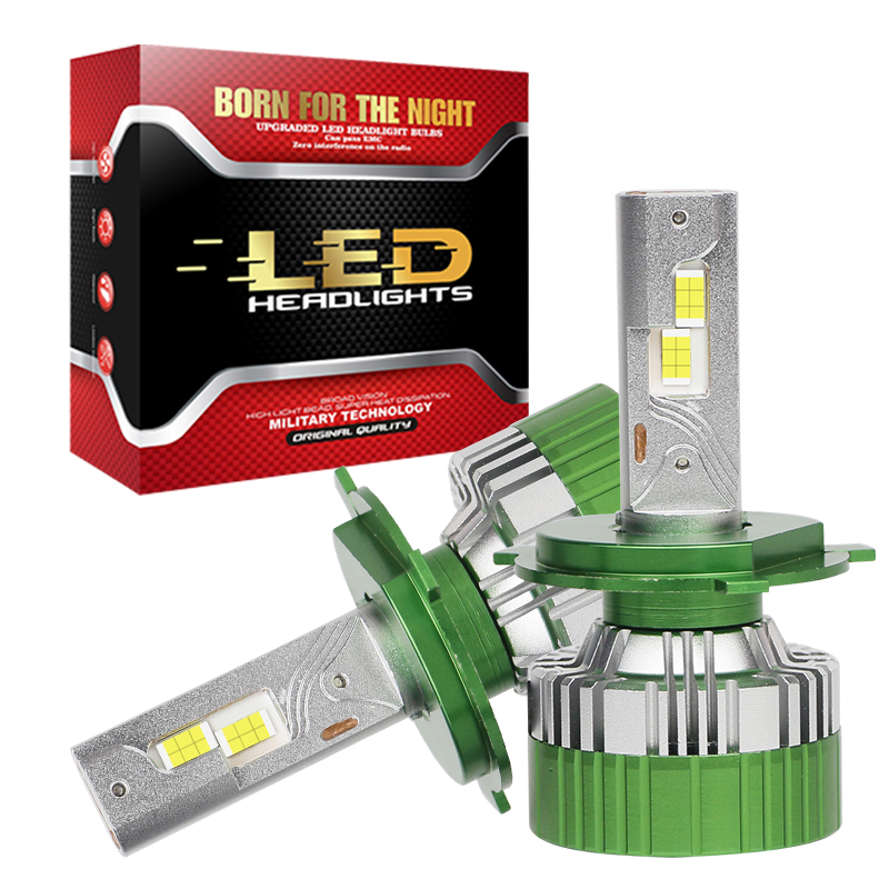 Bohlam Lampu Depan LED Tiga Tabung Tembaga 12V-24V Chip 4575 260W 26000LM 4575 Super Terang Kustom Kustom untuk Mobil & Truk