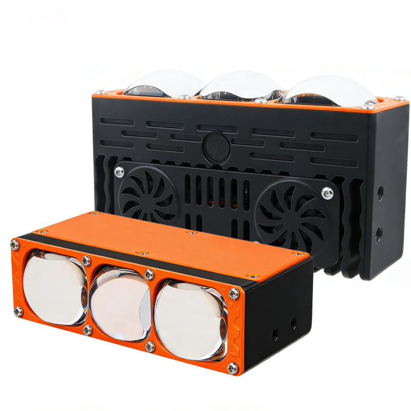 Lampu Kisi Mobil Proyektor Led Bi 3 Lensa 85W, Lampu Sorot Tinggi Rendah, Lampu Kisi Depan Pendingin Kipas Ganda, Lampu Tambahan untuk Truk Kendaraan Off-Road SUV