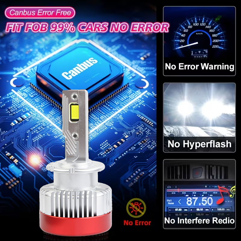 Seri D | Tiga Tabung Tembaga Bohlam Lampu Depan LED Mobil Canbus Seri D 180W 18000LM Bohlam Lampu Depan LED Pengganti HID Xenon D1S D2S D3S D4S Kit Konversi