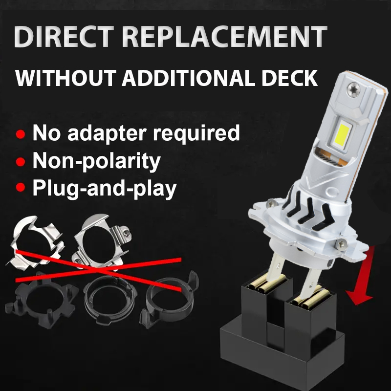 Bohlam Lampu Depan Otomatis Plug And Play Ukuran 1:1 Semua Dalam Satu dengan Kipas CANBUS 12V H7 H11 9005 9006 Pengganti Bohlam LED Mobil