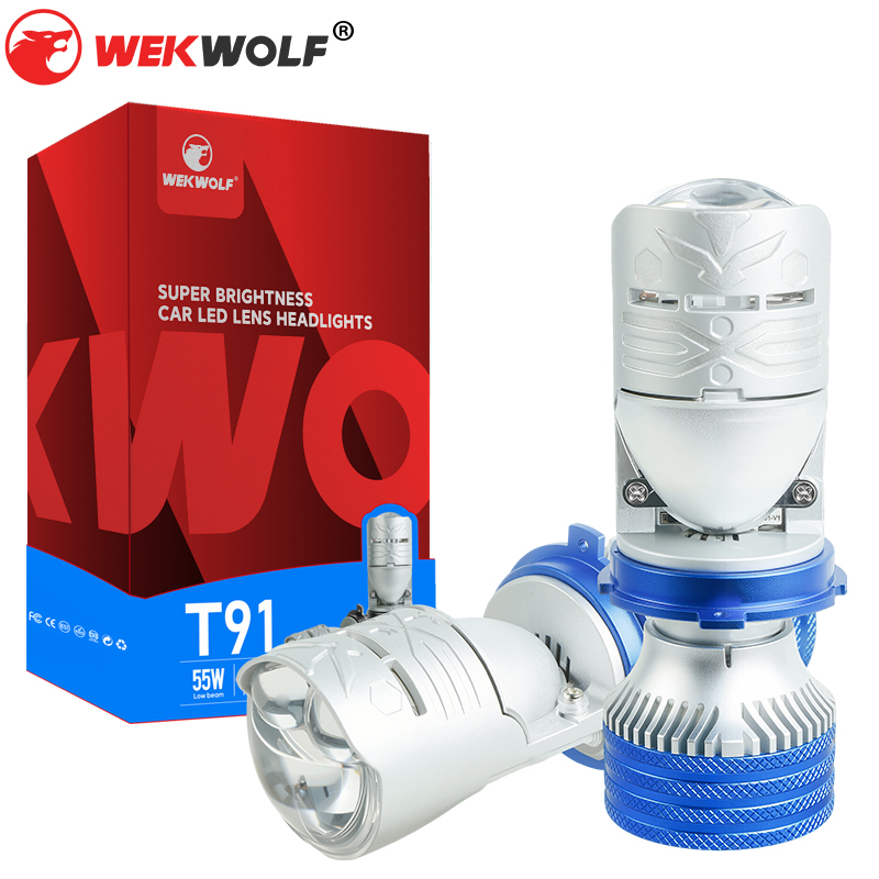  Seri T91 | 12V Tinggi Balok Rendah Dual-Head Laser Design LED Headlight Headlight dengan Lensa Proyektor HD