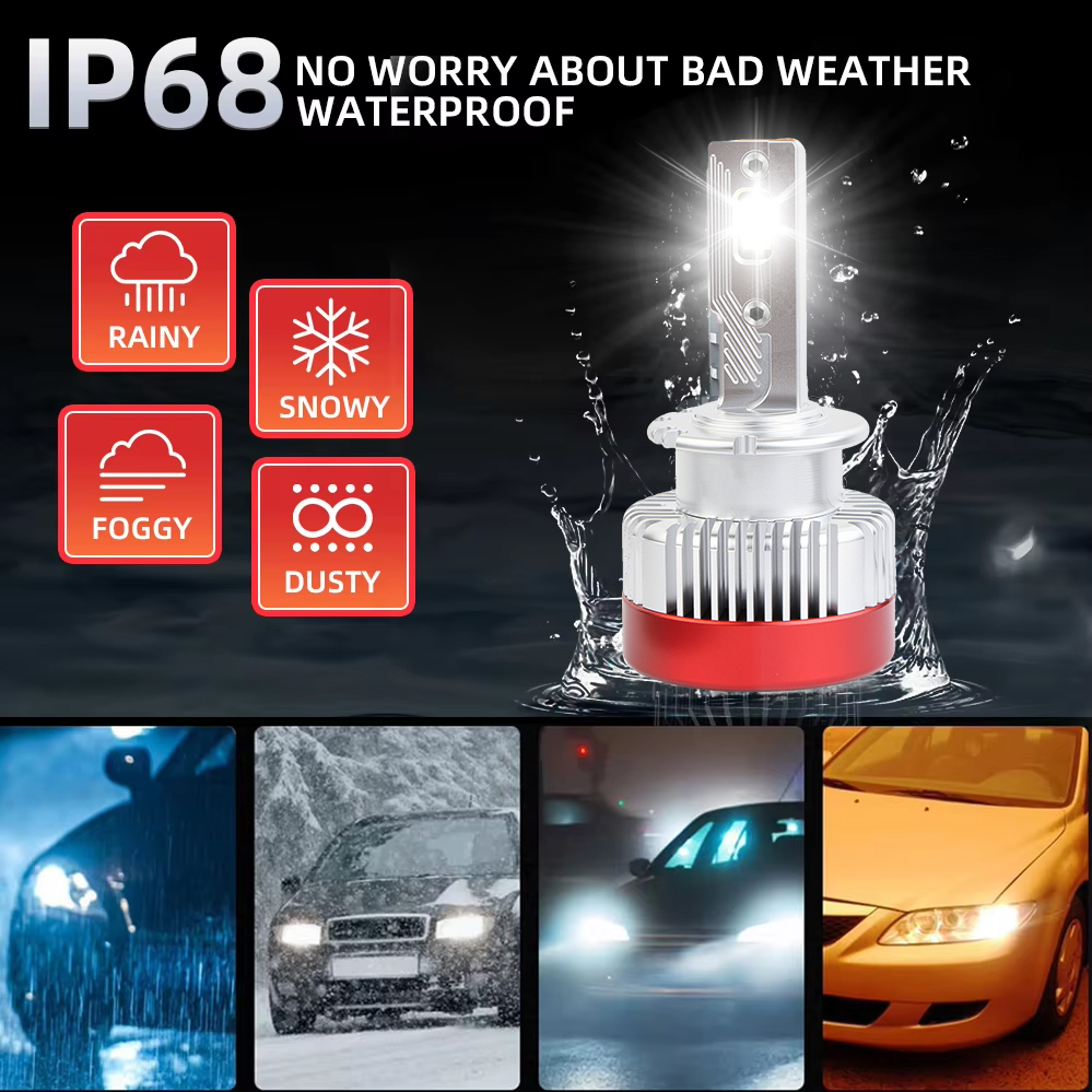 Seri D | Tiga Tabung Tembaga Bohlam Lampu Depan LED Mobil Canbus Seri D 180W 18000LM Bohlam Lampu Depan LED Pengganti HID Xenon D1S D2S D3S D4S Kit Konversi