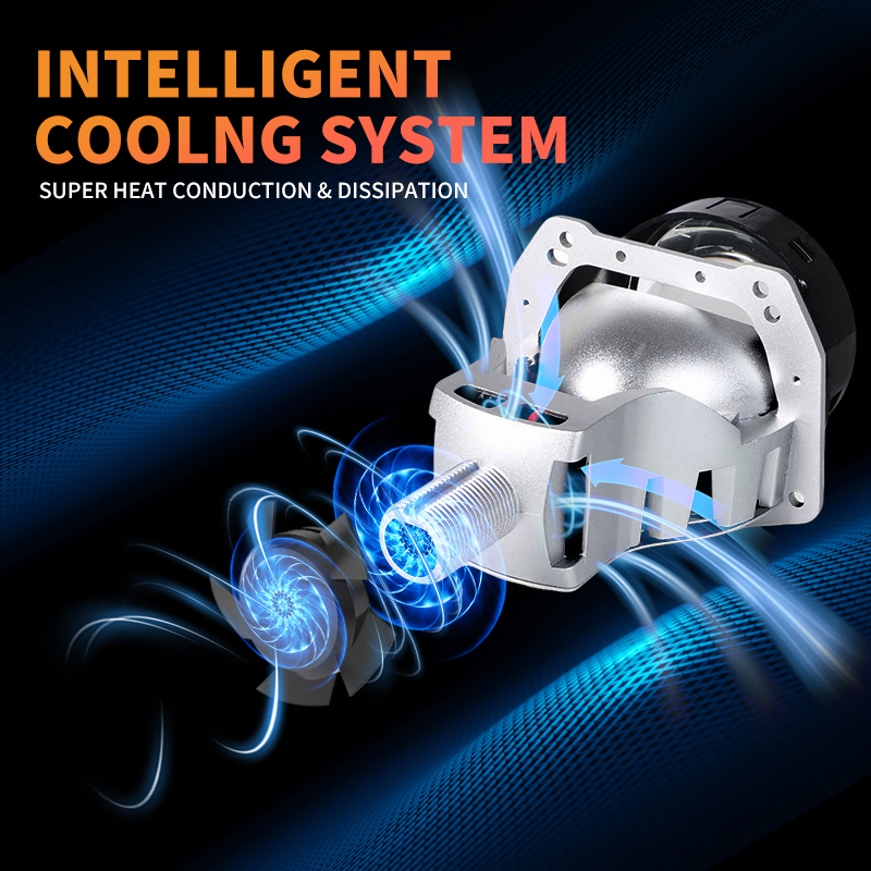 12V/24V 3 inci driver built-in dual balok ganda LED Lensa Lensa Lensa Lemah Lemah