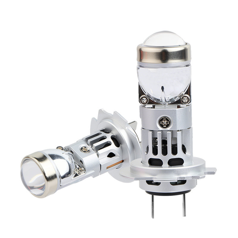 Seri T82 | Pasang dan Mainkan 24W 3000LM 1:! Bohlam Lampu Depan LED Proyektor H7 Nirkabel Ukuran Mini untuk Mobil