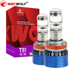 84W 8400lm H11 Mini Projector Lensa LED Bola lampu mobil dengan canbus