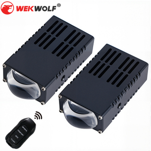 12V Super Brille Spotlights dengan Remote Control 65W 65W White dan Yellow LED Auto Grille Lights Laser Lensa Projector