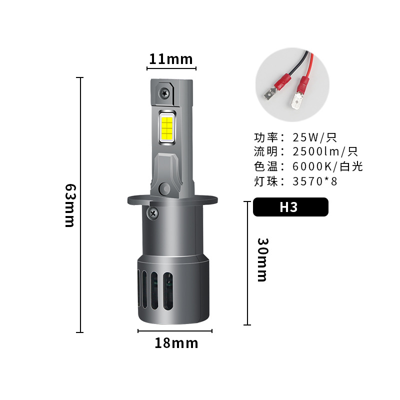 All-in-One Ukuran Mini Plug and Play 48W 4800LM 12V Linear Driver Mobil Lampu Depan LED Lampu dengan Kipas Angin 
