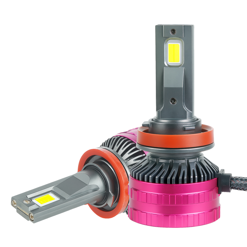 OEM/ODM Tabung Tembaga Ganda Super Terang 13000LM 120W Bohlam Lampu Depan Led Otomatis Suhu Warna Tri