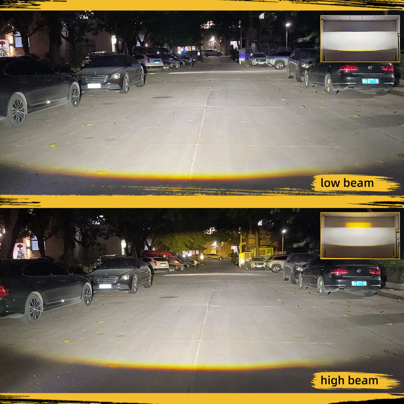 Lampu Sorot Mobil 170W Lampu Kisi Led Bi Lensa Biru 3 Mata dengan Kipas DRL Lampu Kerja Kabut Berkendara Lampu Tambahan Eksternal Truk Kendaraan Off-Road