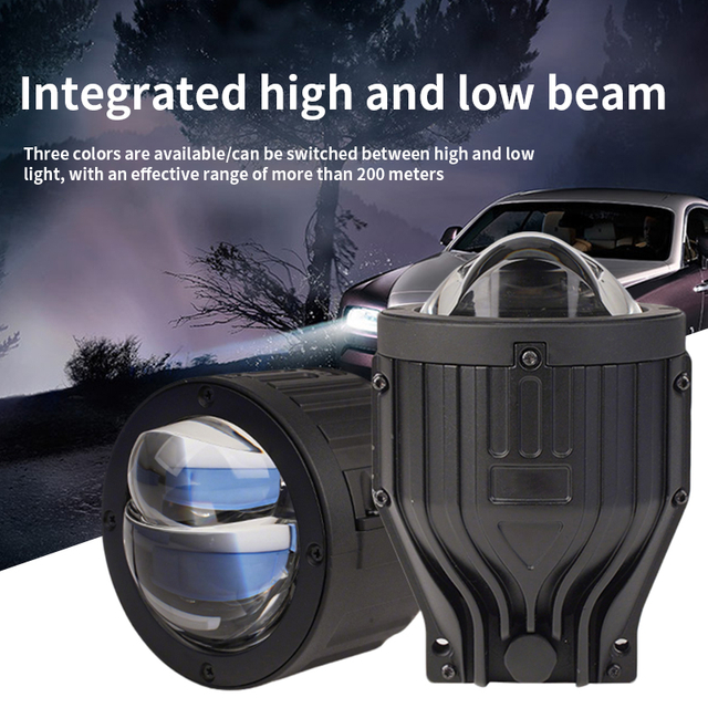 Kualitas Tinggi 3 Inch Double Dual Light Dual Direct Direct Projection Lensa LED Lampu LED