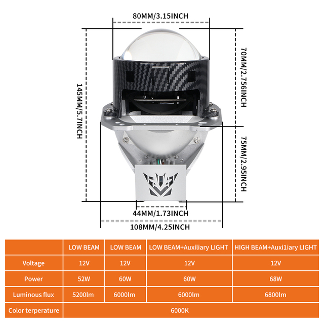 3-inch tinggi lumen ganda ganda cangkir led proyektor lensa lampu lensa lampu untuk mobil