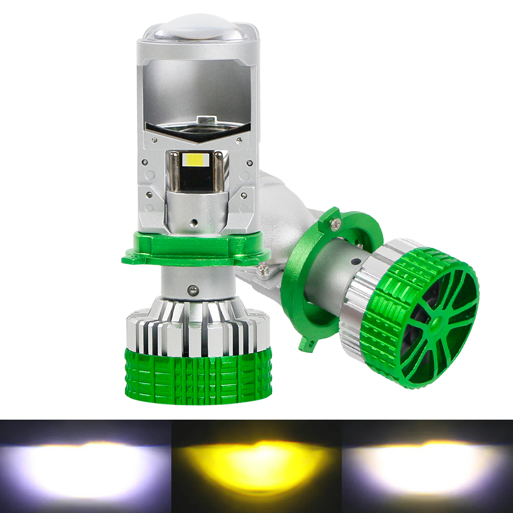 T90 Tricolor Series | 12V 6000K 4300K ​​3000K Bola lampu LED 3-warna dengan lensa proyektor
