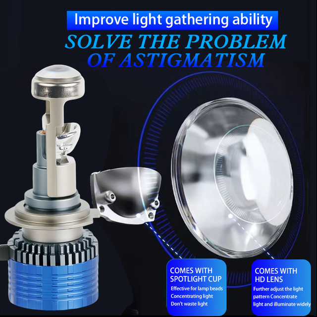 OEM/ODM 84W 8400LM H11 Lensa Proyektor Mini Bohlam Lampu Depan Mobil LED Dengan Canbus