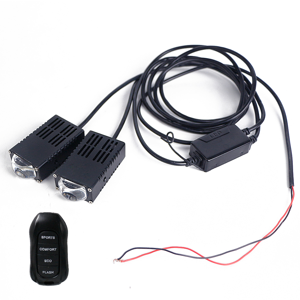 12V Super Brille Spotlights dengan Remote Control 65W 65W White dan Yellow LED Auto Grille Lights Laser Lensa Projector