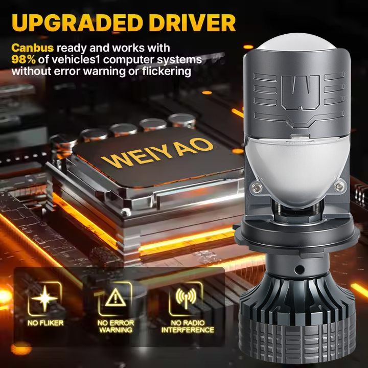  Seri T90S | 12V High/Low Balok Mini HD Bi-LED Projector Lensa LED Headlight Bohl