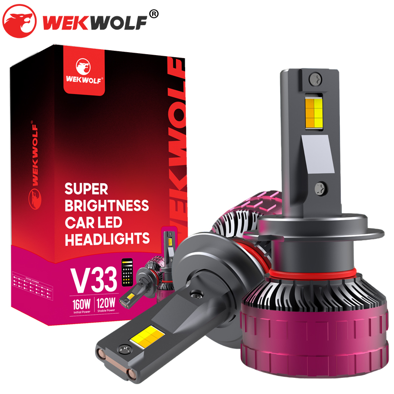 Seri V33 | 120W 13000lm 8000K 6000K 3000K Tri-Color LED Headlight For Car