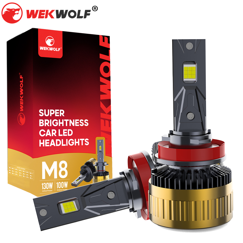 H1 H9 H8 LED Headlight Bulbs dengan Canbus Error Gratis 130W 13000lm lebih cerah