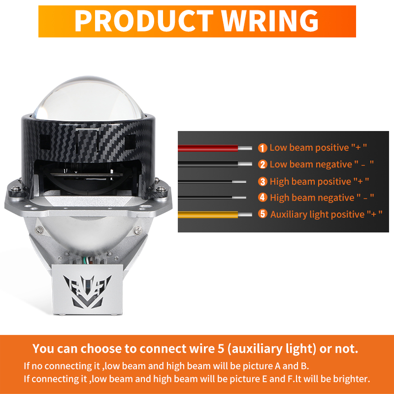 Super Bright 3 Inch Dual Cup BI LED Proyektor Lensa Lensa Lensa Lembah Mobil Retrofit Universal