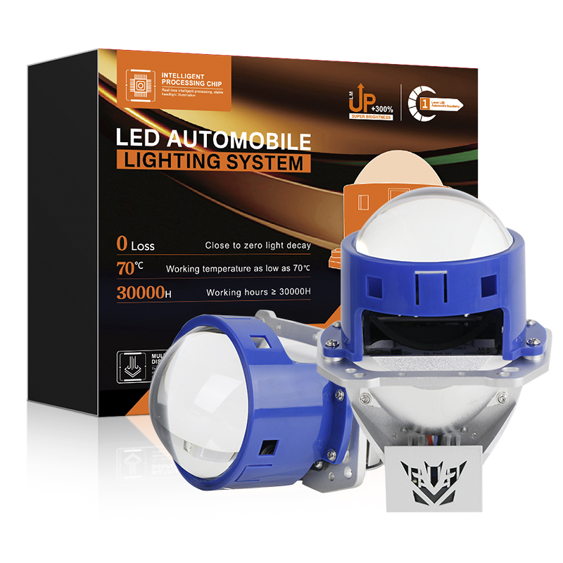 Super Bright 3 Inch Dual Cup BI LED Proyektor Lensa Lensa Lensa Lembah Mobil Retrofit Universal