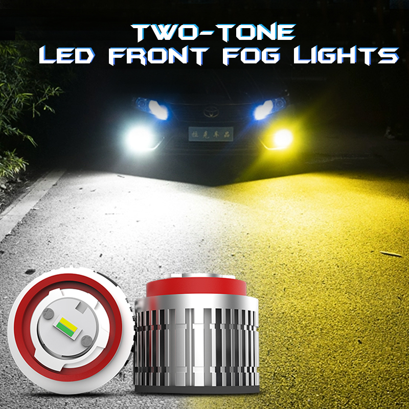 Grosir 24W 3000LM Warna Ganda 3000K Amber Kuning Putih 6000K Mini Lampu Kabut LED untuk Toyota