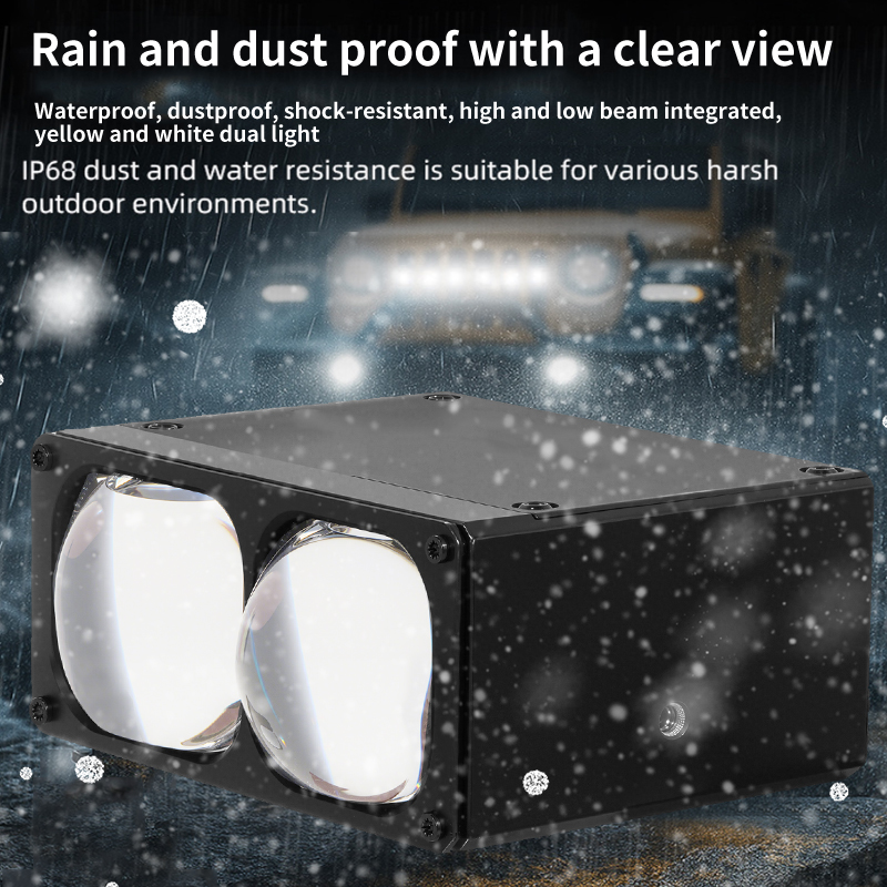 Lampu Sorot Mobil Lensa Lampu Kisi Led dengan DRL dan Kipas Lampu Kabut Berkendara Lampu Tambahan Eksternal untuk Truk Kendaraan Off-Road