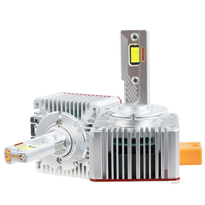Tiga Tabung Tembaga D1S/D2S/D3S/D4S/D8S Bohlam Lampu Depan LED 18W 18000LM 6000K Ukuran 1:1 Pengganti Plug & Play untuk HID Xenon