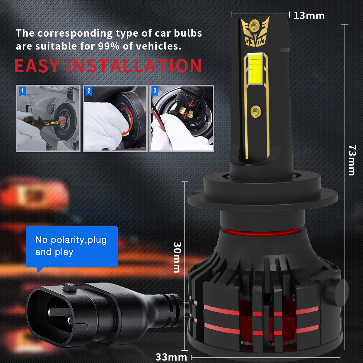 Aksesori Mobil Otomatis Peningkatan Bohlam Mobil 56W Terang Tinggi 9005 9006 9007 H1 H4 H7 H11 H13 Lampu Depan Led Mobil