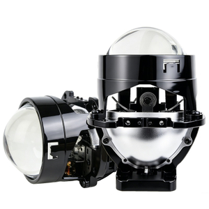 Lensa Proyektor Bi-LED 106W 2.0 Inci Super Terang Lampu Depan Mobil Kit Retrofit Bohlam Lensa Proyektor Led Sinar Rendah Tinggi untuk Aksesori Mobil