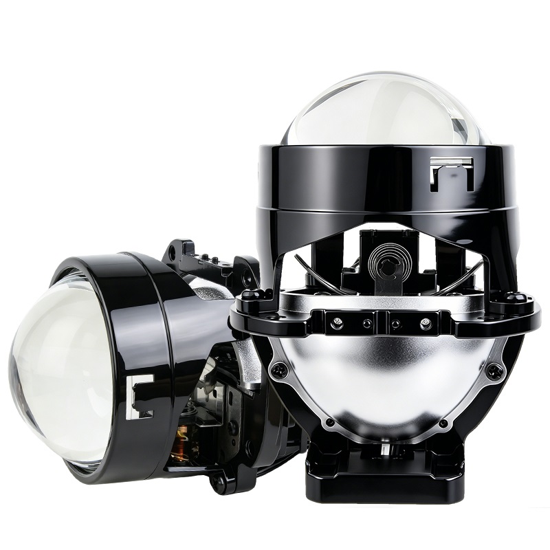 Lensa Proyektor Bi-LED 106W 2.0 Inci Super Terang Lampu Depan Mobil Kit Retrofit Bohlam Lensa Proyektor Led Sinar Rendah Tinggi untuk Aksesori Mobil