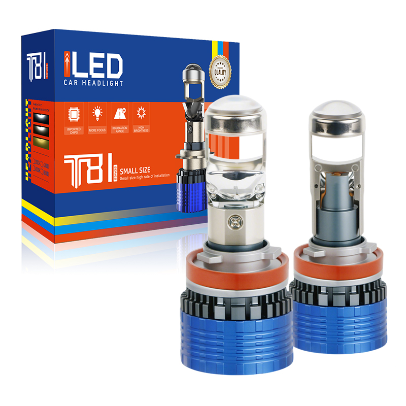 OEM/ODM 84W 8400LM H11 Lensa Proyektor Mini Bohlam Lampu Depan Mobil LED Dengan Canbus