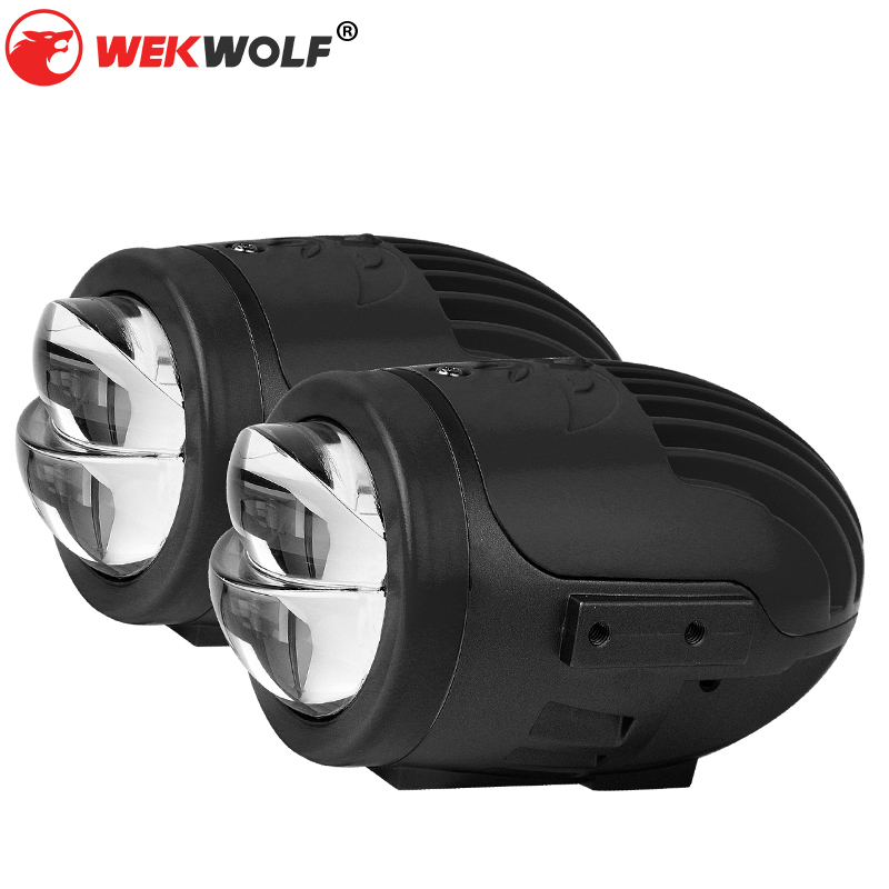 Mengubah warna 2-inci dual balok bi proyektor lensa lampu LED dengan remote control