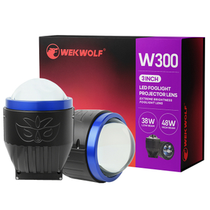 Waterproof 3 Inch Tiga Warna Balok Rendah Tinggi 3000K/4300K/6000K BI Projector Lensa LED FOG Light