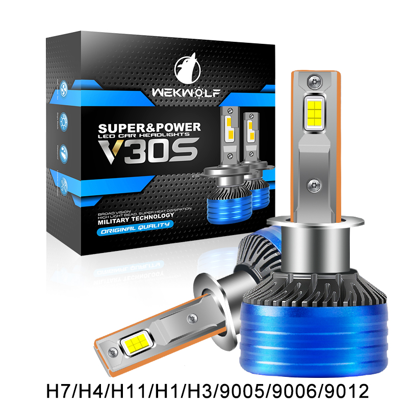 Bohlam Lampu Mobil LED Tabung Tembaga Ganda Super Terang OEM 120W 12000LM Lampu Depan Led Otomotif Sorot Rendah Tinggi