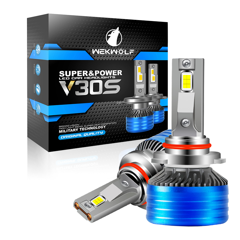 Tabung Tembaga Ganda Kustom 120W 13000LM 6500K Bohlam Lampu Depan Led Otomotif 12V Putih Sejuk