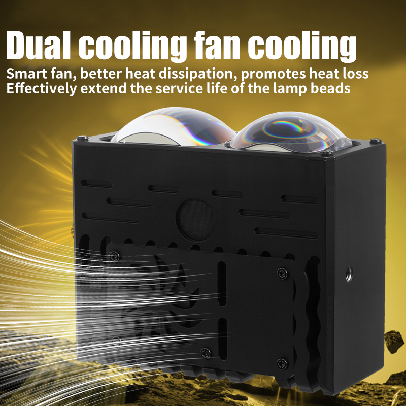 Lampu Sorot Mobil Lensa Lampu Kisi Led dengan DRL dan Kipas Lampu Kabut Berkendara Lampu Tambahan Eksternal untuk Truk Kendaraan Off-Road