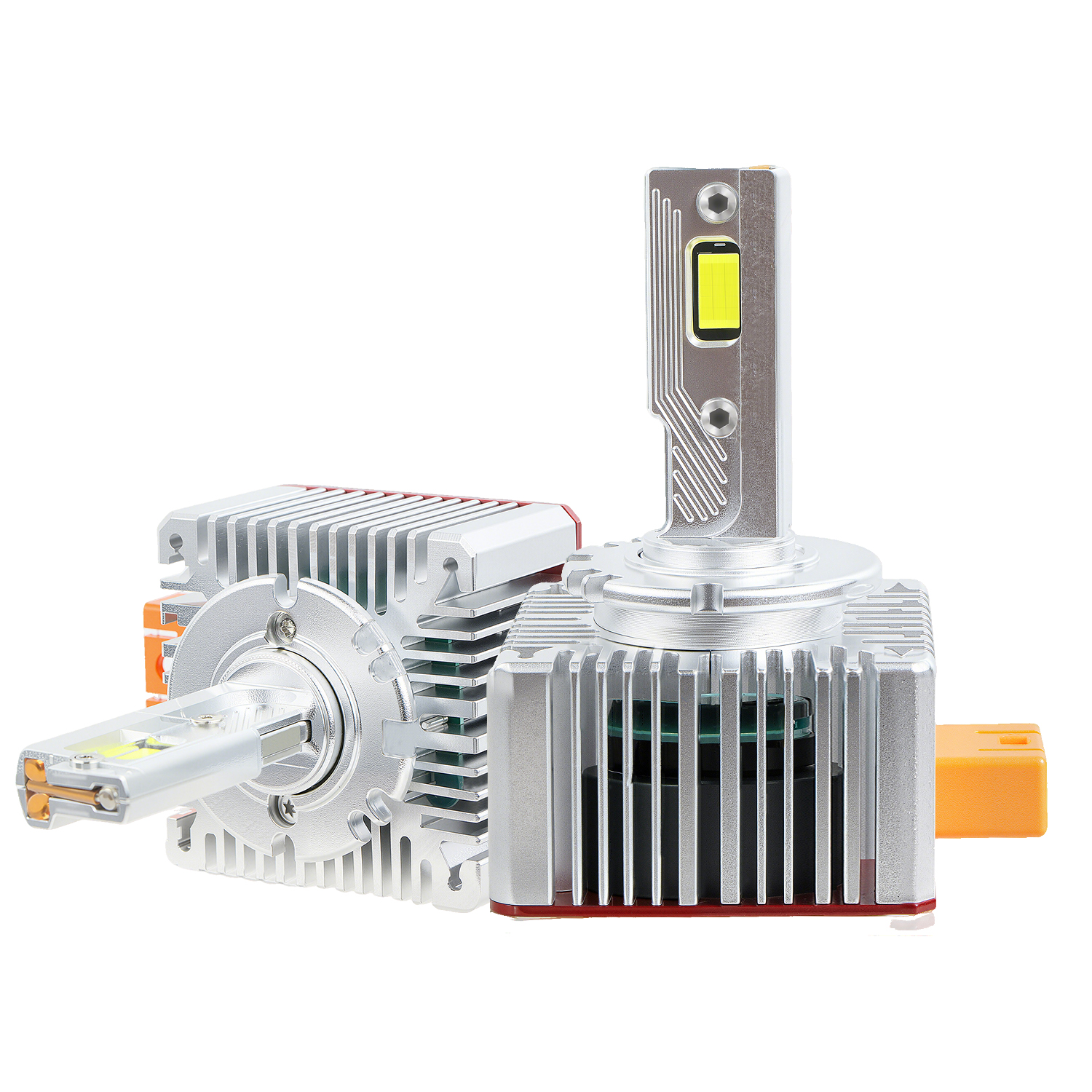 Tiga Tabung Tembaga D1S/D2S/D3S/D4S/D8S Bohlam Lampu Depan LED 18W 18000LM 6000K Ukuran 1:1 Pengganti Plug & Play untuk HID Xenon