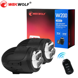 Mengubah warna 2-inci dual balok bi proyektor lensa lampu LED dengan remote control