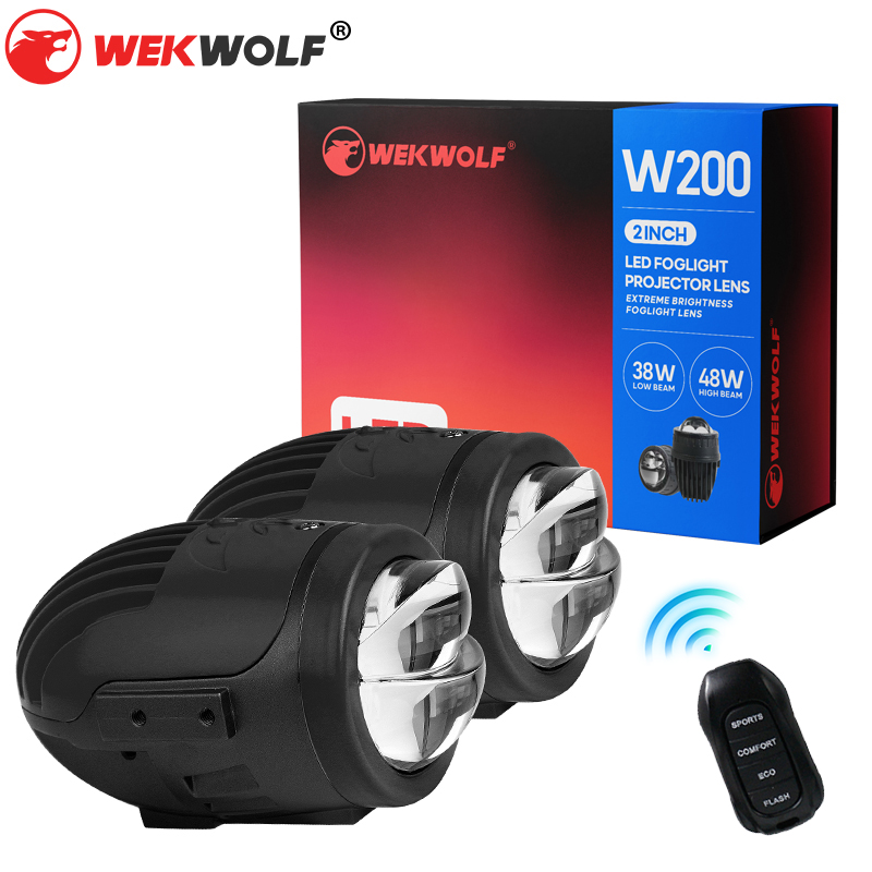 Mengubah warna 2-inci dual balok bi proyektor lensa lampu LED dengan remote control