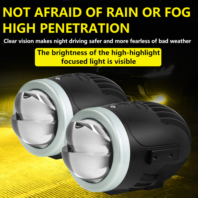 Aplikasi Remote Kontrol Berkualitas Tinggi Baru 2-Inch Dual Beam Projector Lensa LED Fog Light